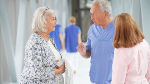 Oncologist speaking with patient